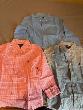 Polo by Ralph Lauren Boys' Button-Down Shirt Set — Blue, Pink & Gray